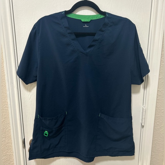 Carhartt Tops - Carhartt WOMEN'S FORCE CROSS-FLEX V-NECK SCRUB TOP Navy Blue Size Large